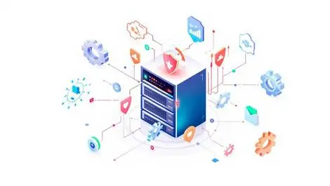 Computer server digital shield automation gears fast automated cybersecurity